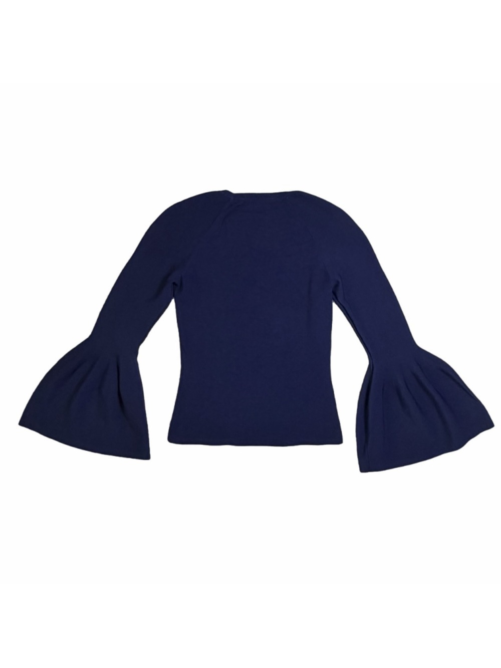 Jonathan Simkhai Signature Flared Bell Sleeve Knit Sweater In Navy Blue Sz Small - Picture 4 of 8